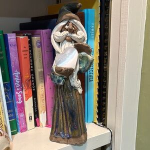 Mystical Wizard Figurine with Opalite Heart